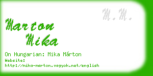 marton mika business card
