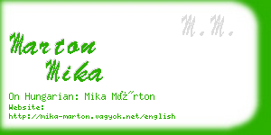 marton mika business card